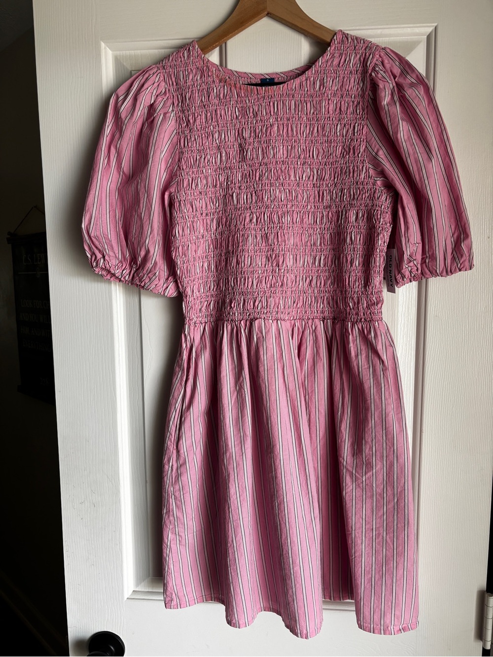 Women’s Pink Striped Smocked Dress